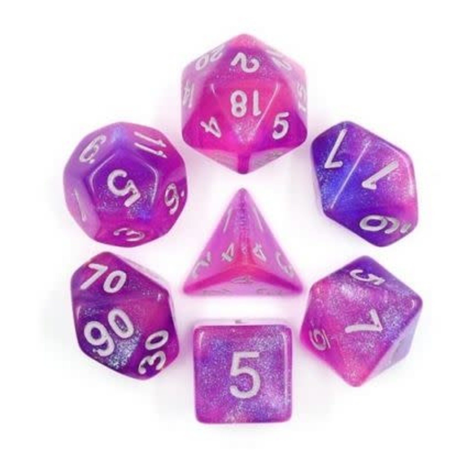 HD Aurora Dice: Royal | 7 Die Acrylic Polyhedral Set