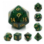 HD Aurora Dice: Green Galaxy | 7 Die Acrylic Polyhedral Set