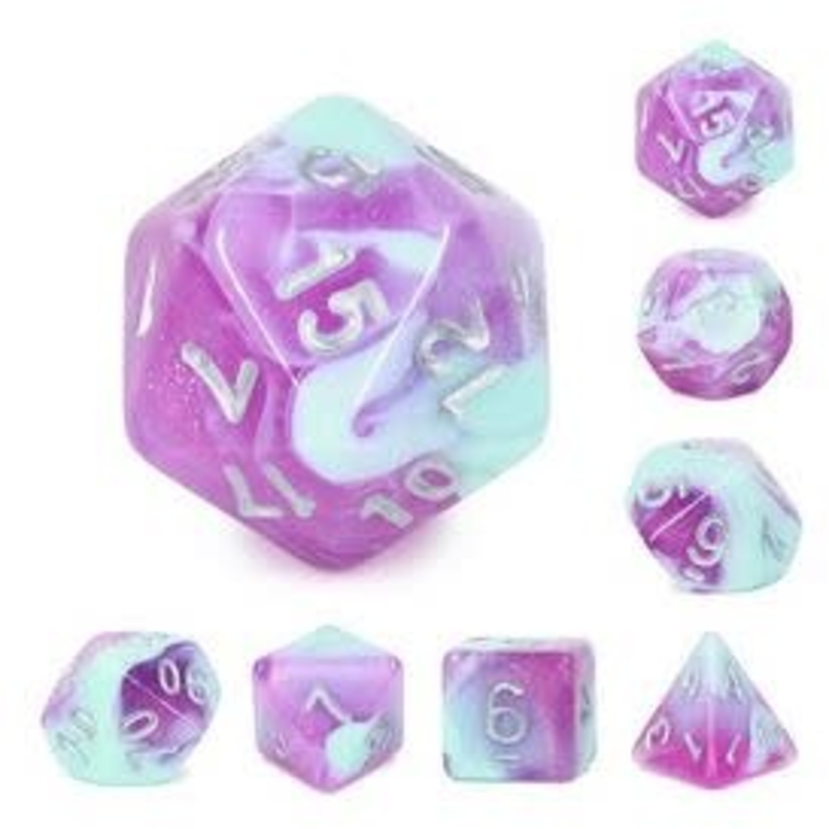 HD Aurora Dice: Blueberry Smoothie | 7 Die Acrylic Polyhedral Set