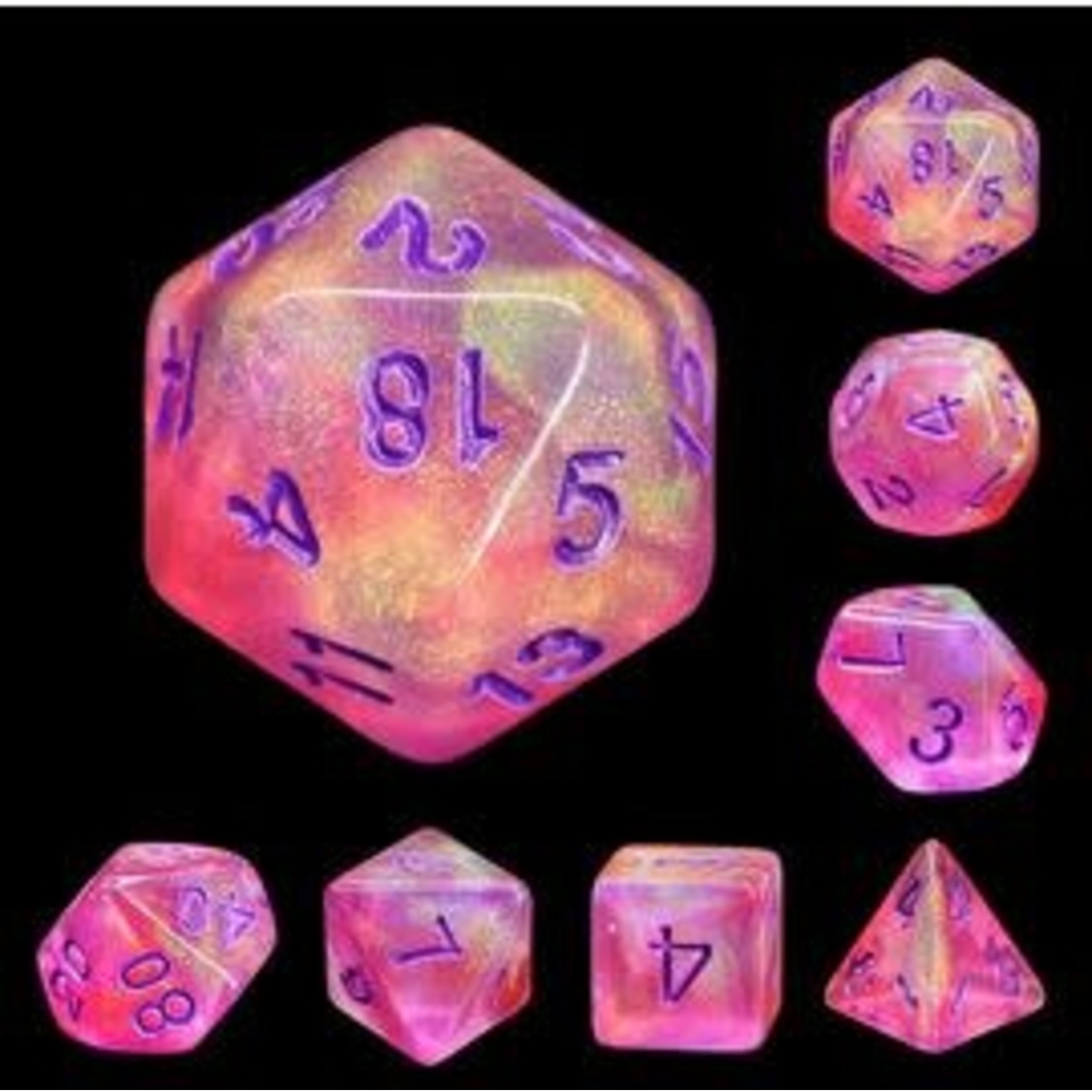 HD Aurora Dice: Cheshire | 7 Die Acrylic Polyhedral Set
