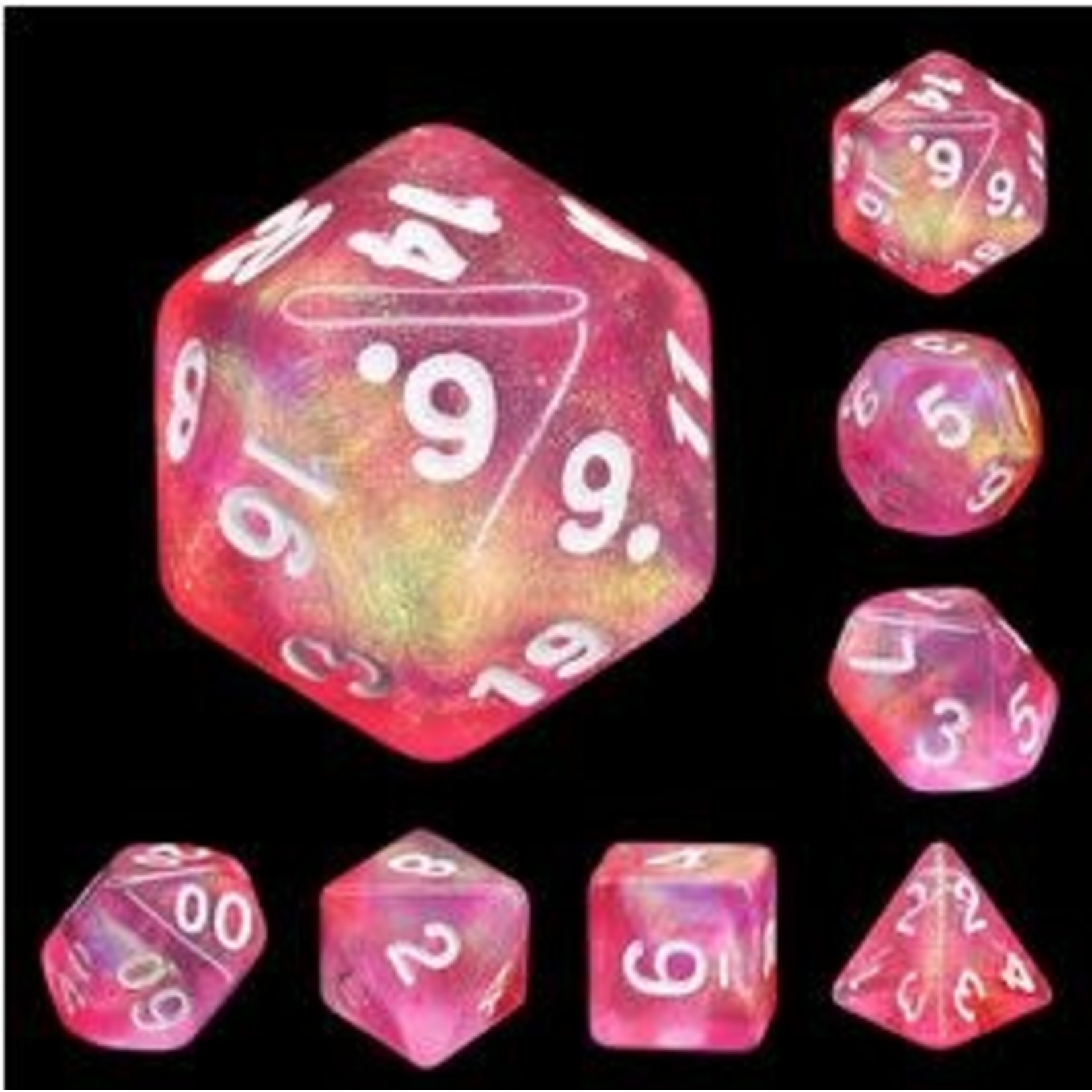 HD Aurora Dice: Pink Bunny | 7 Die Acrylic Polyhedral Set