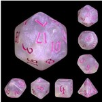 HD Aurora Dice: The Chaos with Pink Font | 7 Die Acrylic Polyhedral Set