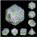 HD Aurora Dice: The Chaos with Green Font | 7 Die Acrylic Polyhedral Set
