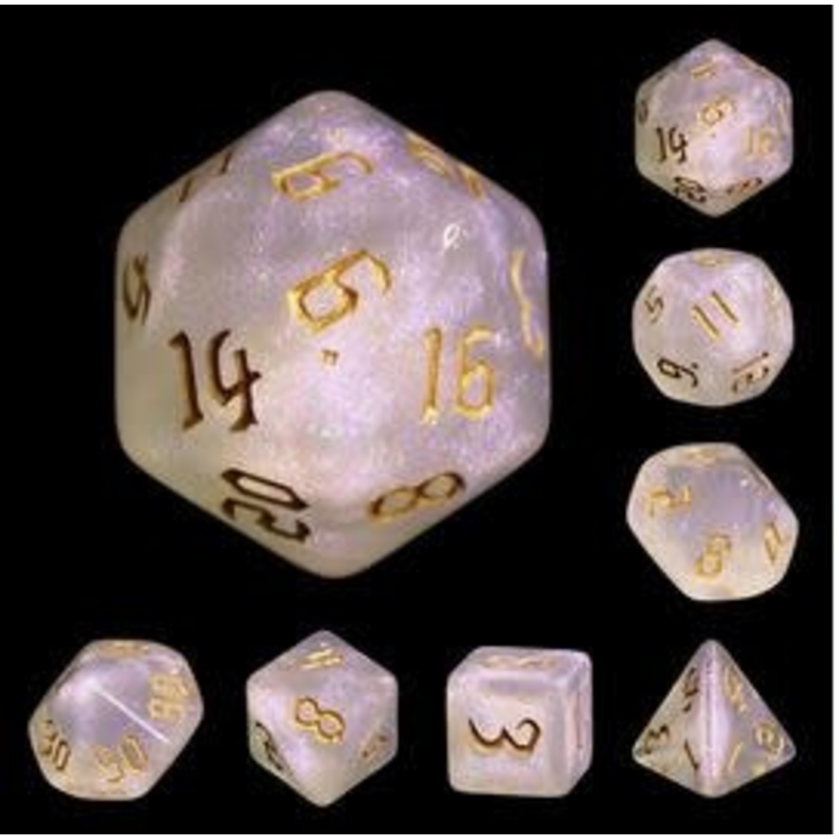 HD Aurora Dice: The Chaos with Golden Font | 7 Die Acrylic Polyhedral Set