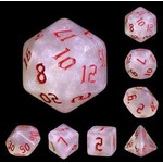 HD Aurora Dice: The Chaos with Red Font | 7 Die Acrylic Polyhedral Set