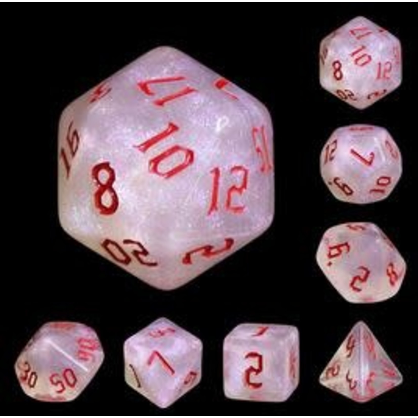 HD Aurora Dice: The Chaos with Red Font | 7 Die Acrylic Polyhedral Set