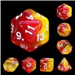 HD Aurora Dice: Volcano On Fire | 7 Die Acrylic Polyhedral Set