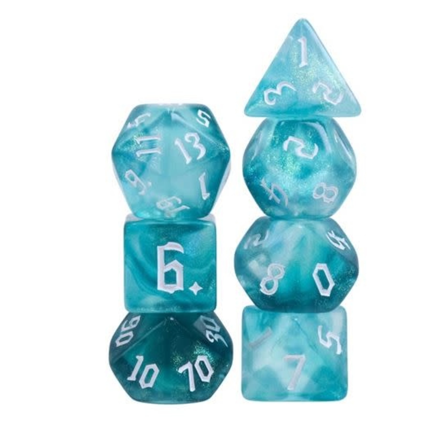HD Aurora Dice: Teal Mountain | 7 Die Acrylic Polyhedral Set