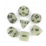HD Glow In The Dark Dice: White | 7 Die Acrylic Polyhedral Set