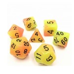 HD Glow In The Dark Dice: Yellow and Orange | 7 Die Acrylic Polyhedral Set