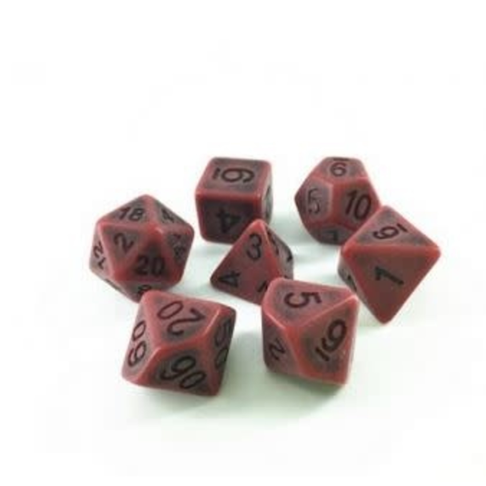 HD Ancient Dice: Red | 7 Die Resin Polyhedral Set