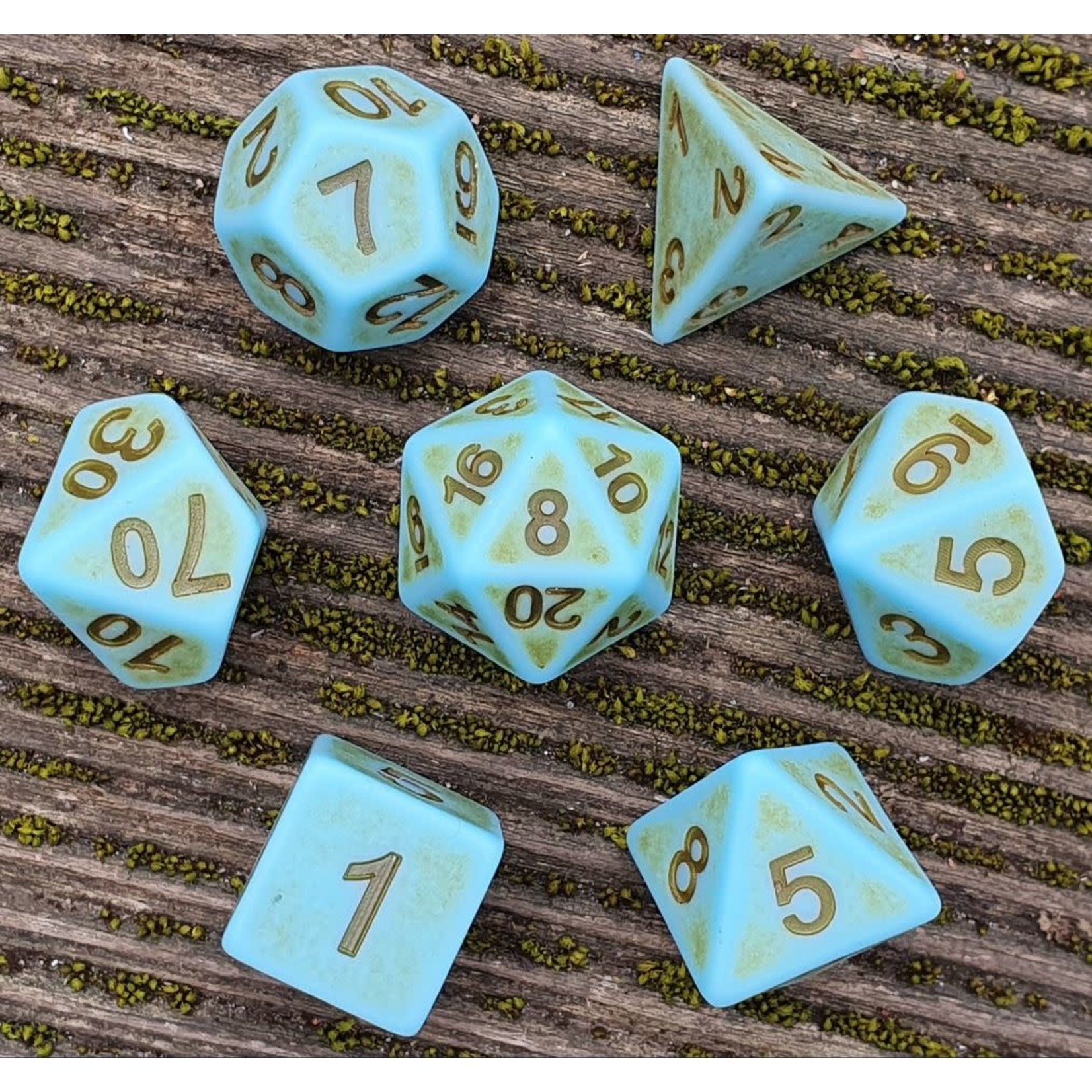 HD Ancient Dice: Mini Moss | 7 Die Resin Polyhedral Set