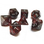 HD Glitter Dice: Red | 7 Die Resin Polyhedral Set