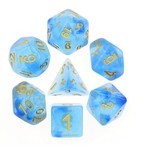 HD Glitter Dice: Transparent Blue | 7 Die Resin Polyhedral Set