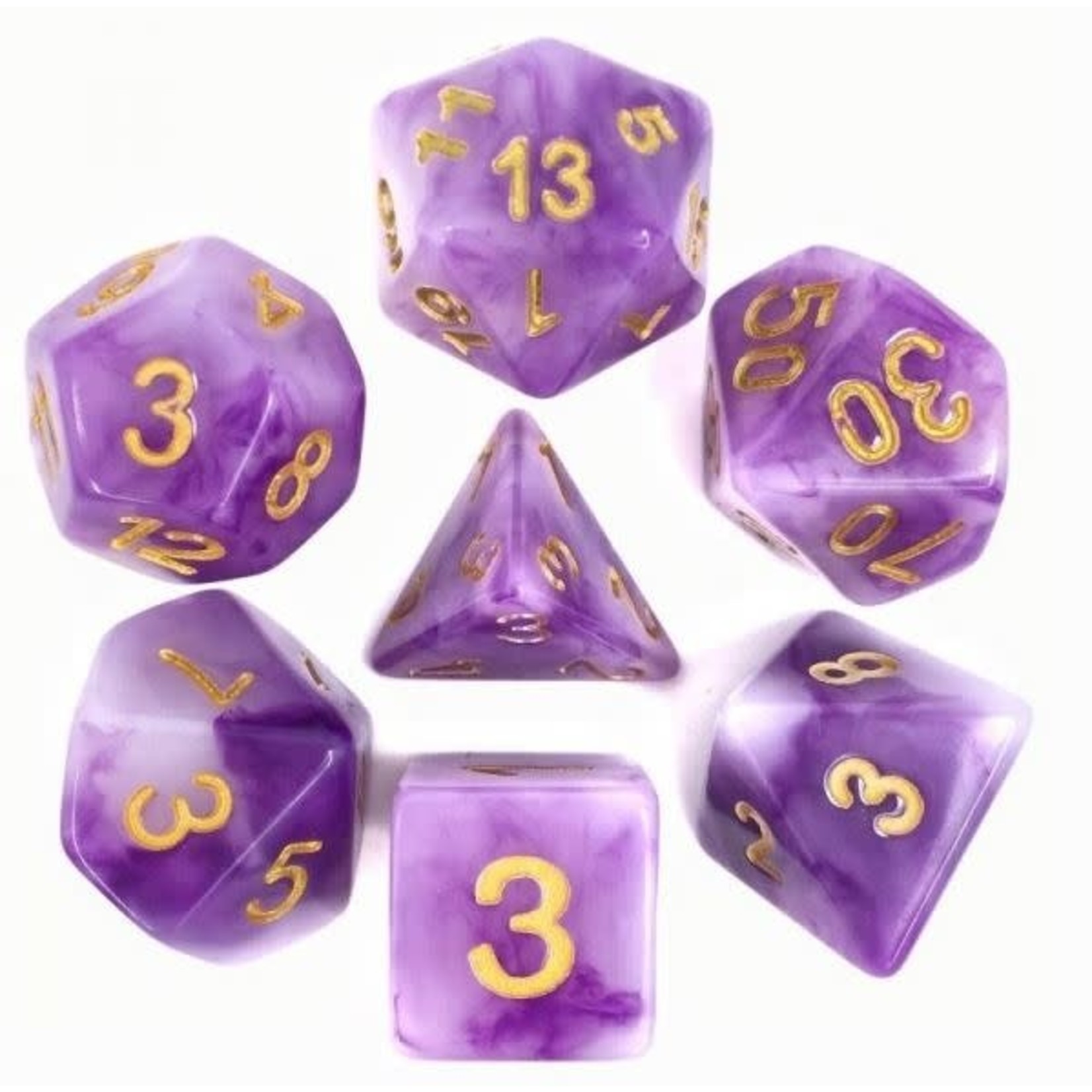 HD Jade Dice: Purple | 7 Die Resin Polyhedral Set