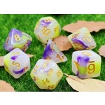 HD Jade Dice: Purple and Yellow | 7 Die Resin Polyhedral Set