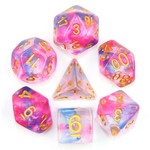 HD Pearl Swirl Dice: Moring Glory | 7 Die Resin Polyhedral Set