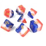 HD Layer Dice: Red White Blue | 7 Die Resin Polyhedral Set