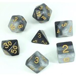 HD Layer Dice: Grey Gradients | 7 Die Resin Polyhedral Set