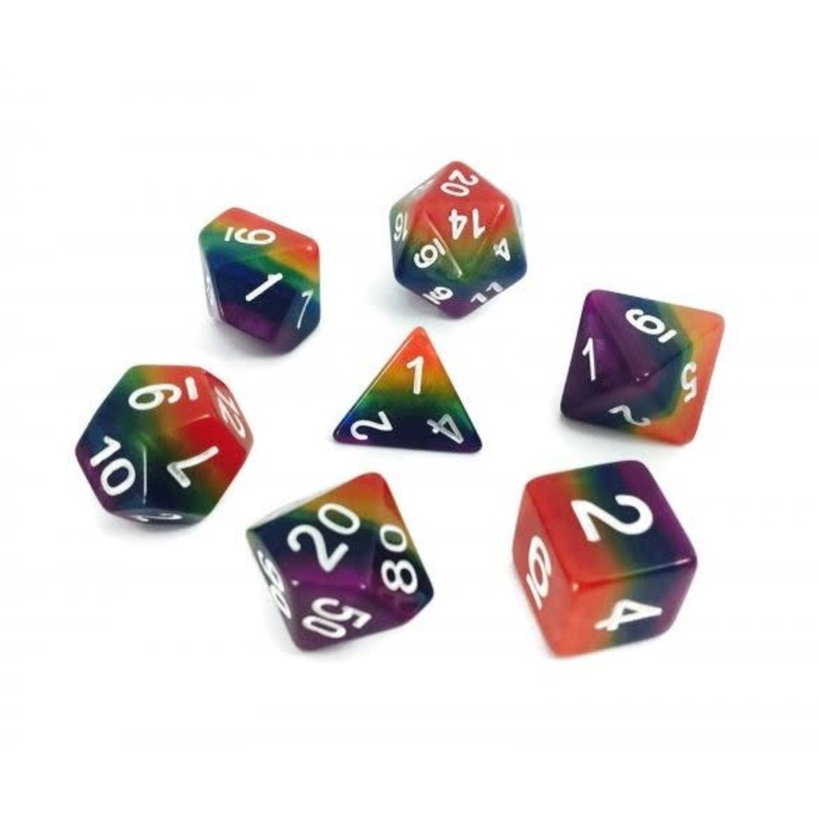 HD Layer Dice: Rainbow | 7 Die Resin Polyhedral Set