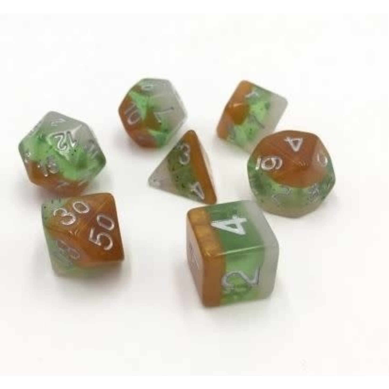 HD Layer Dice: Kiwi Fruit | 7 Die Resin Polyhedral Set