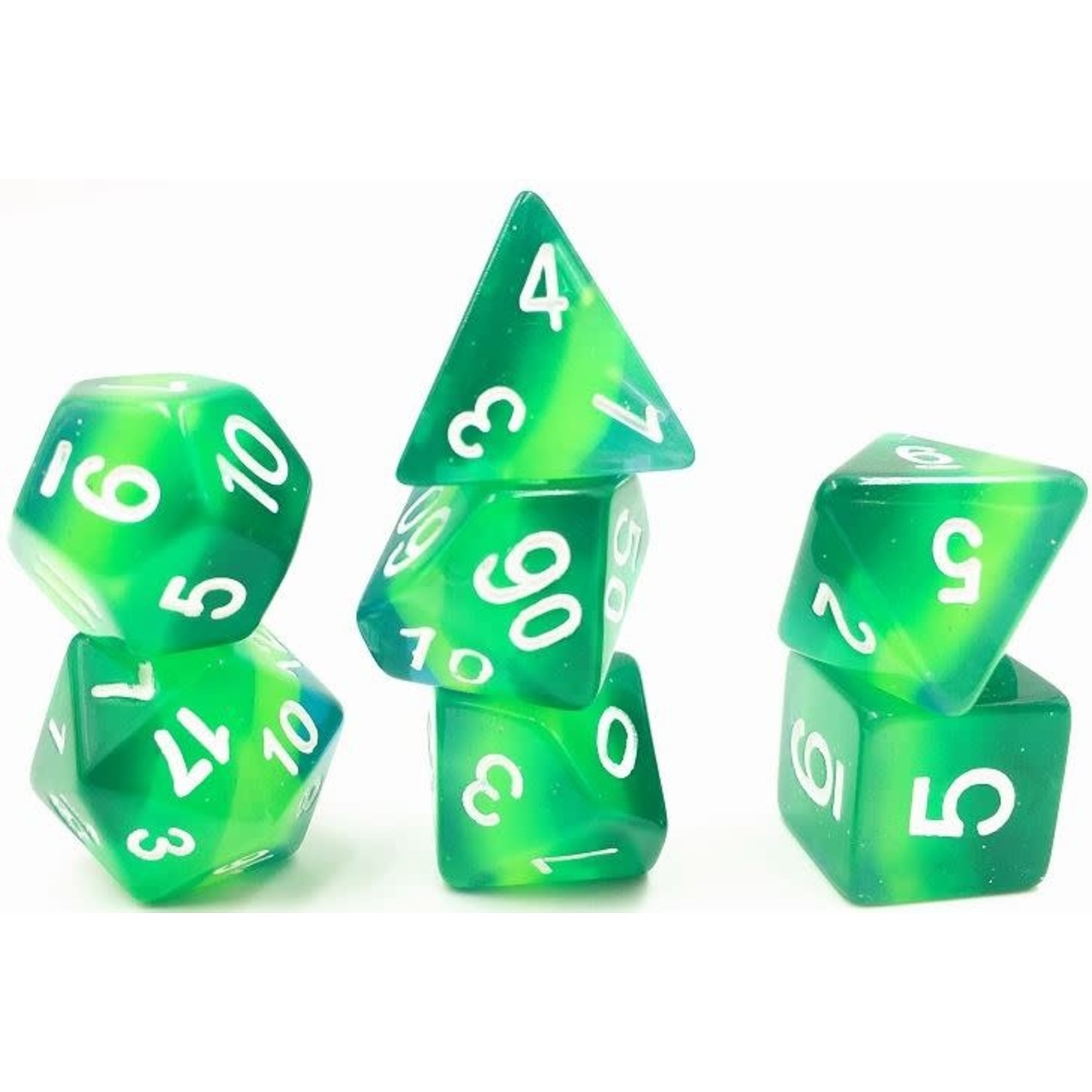 HD Layer Dice: Green Translucent | 7 Die Resin Polyhedral Set