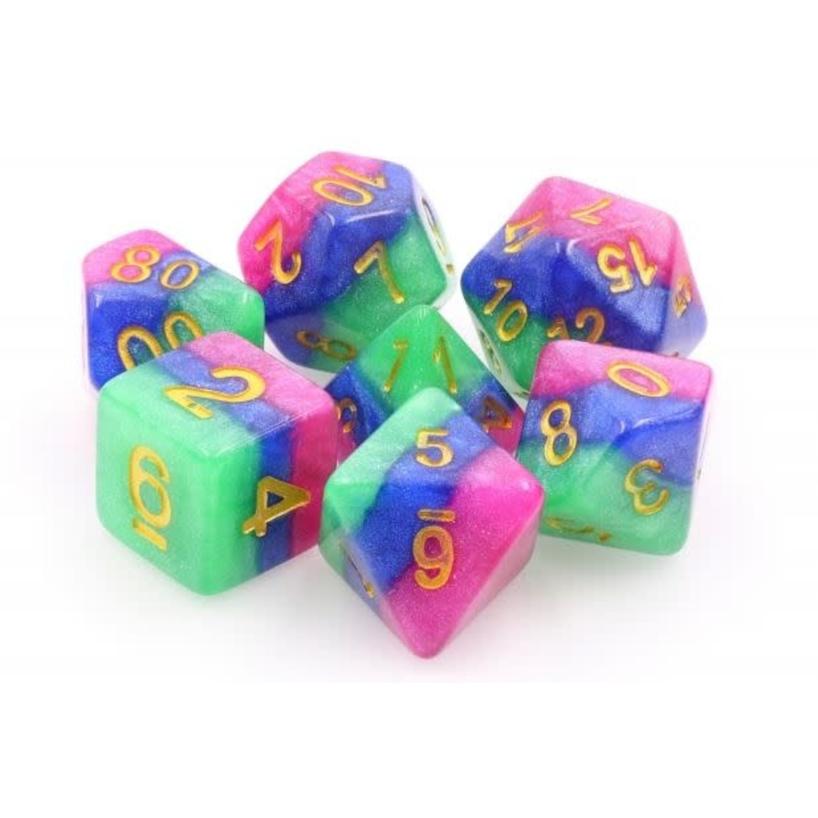 HD Layer Dice: Jester's Gambit | 7 Die Resin Polyhedral Set