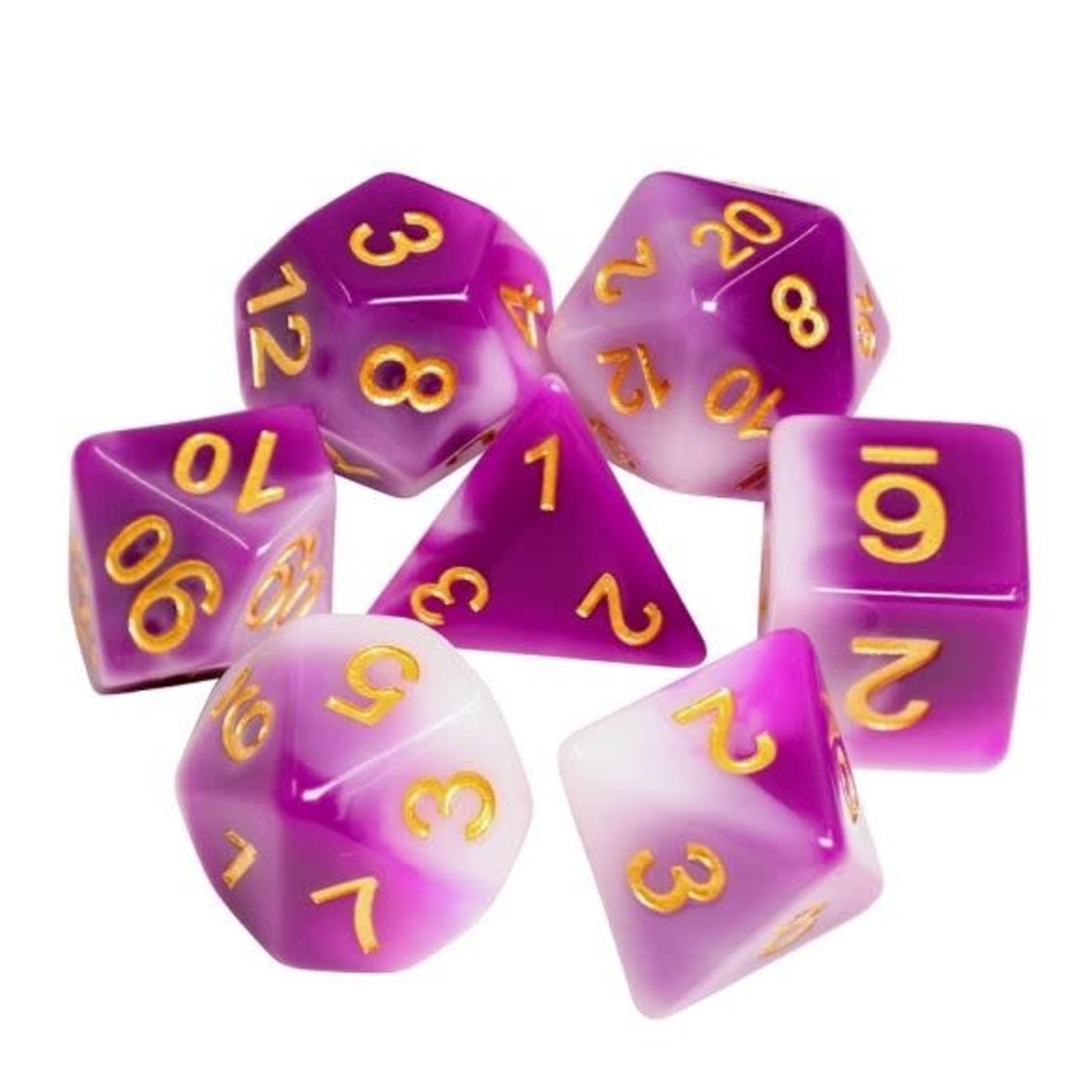 HD Layer Dice: Purple Pansy | 7 Die Resin Polyhedral Set
