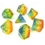 HD Transparent Layer Dice: Yellow Aurora | 7 Die Resin Polyhedral Set