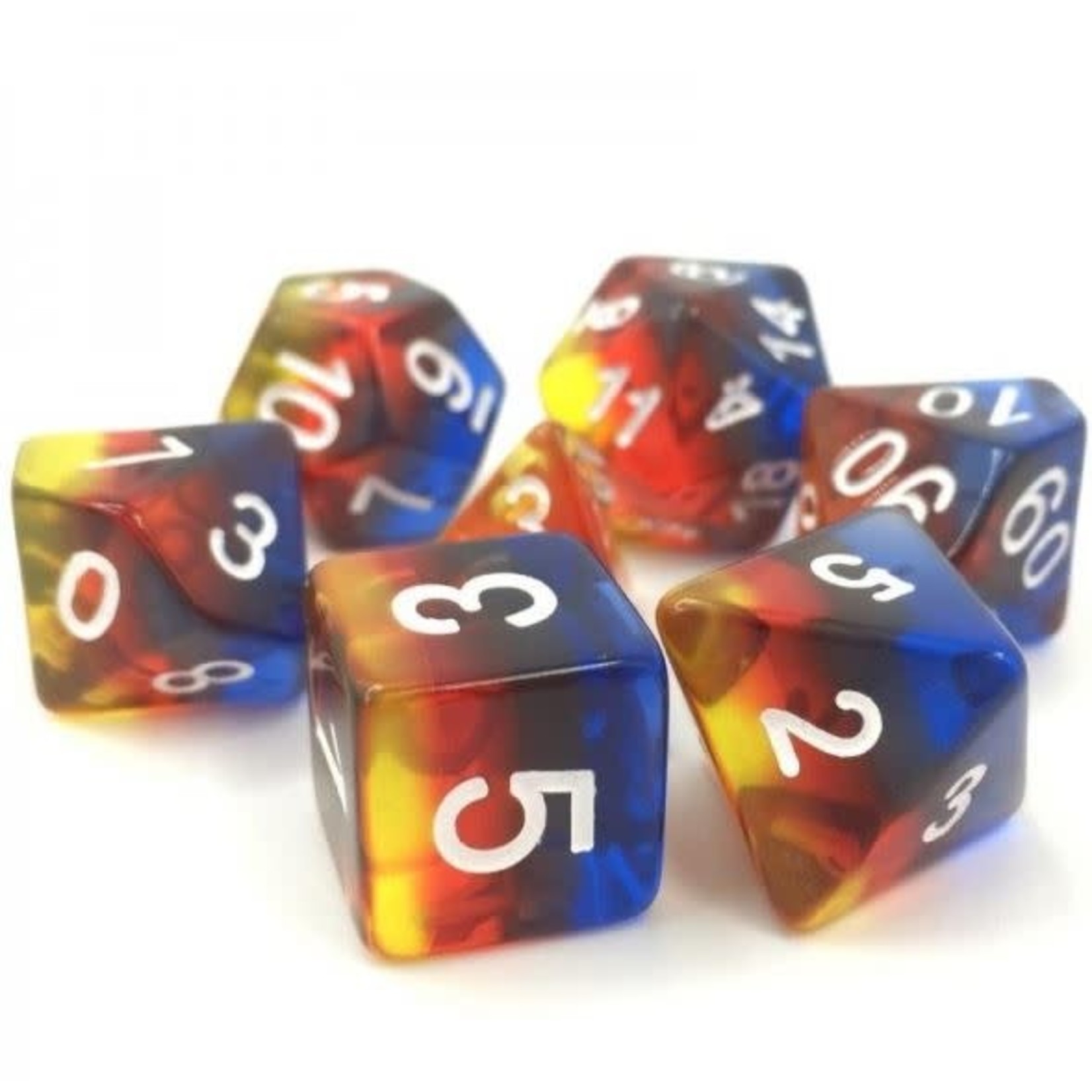 HD Transparent Layer Dice: Burning Cloud | 7 Die Resin Polyhedral Set