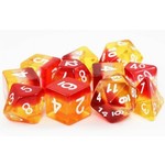 HD Transparent Layer Dice: Red and White and Yellow | 7 Die Resin Polyhedral Set