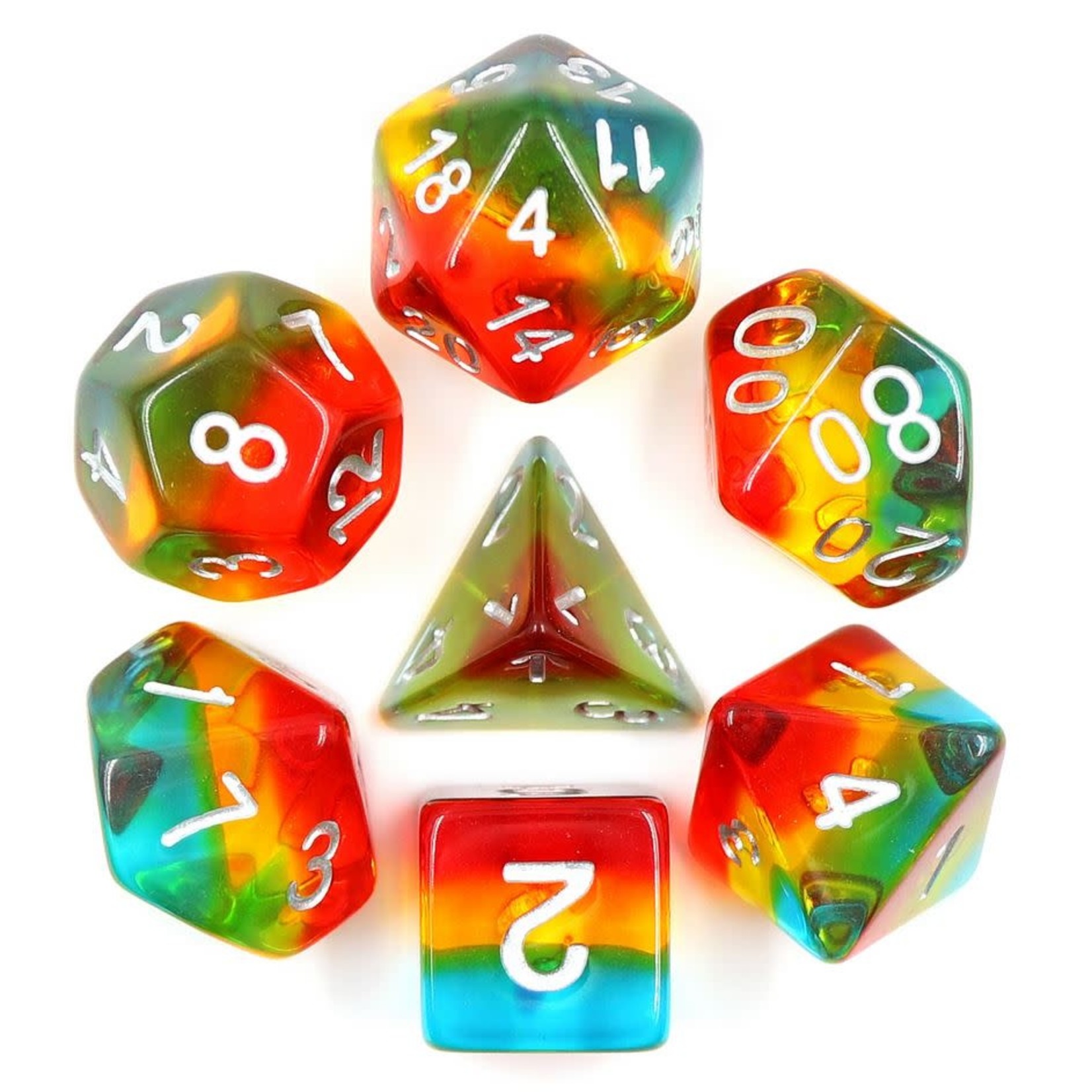 HD Transparent Layer Dice: Sunset Dusk | 7 Die Resin Polyhedral Set