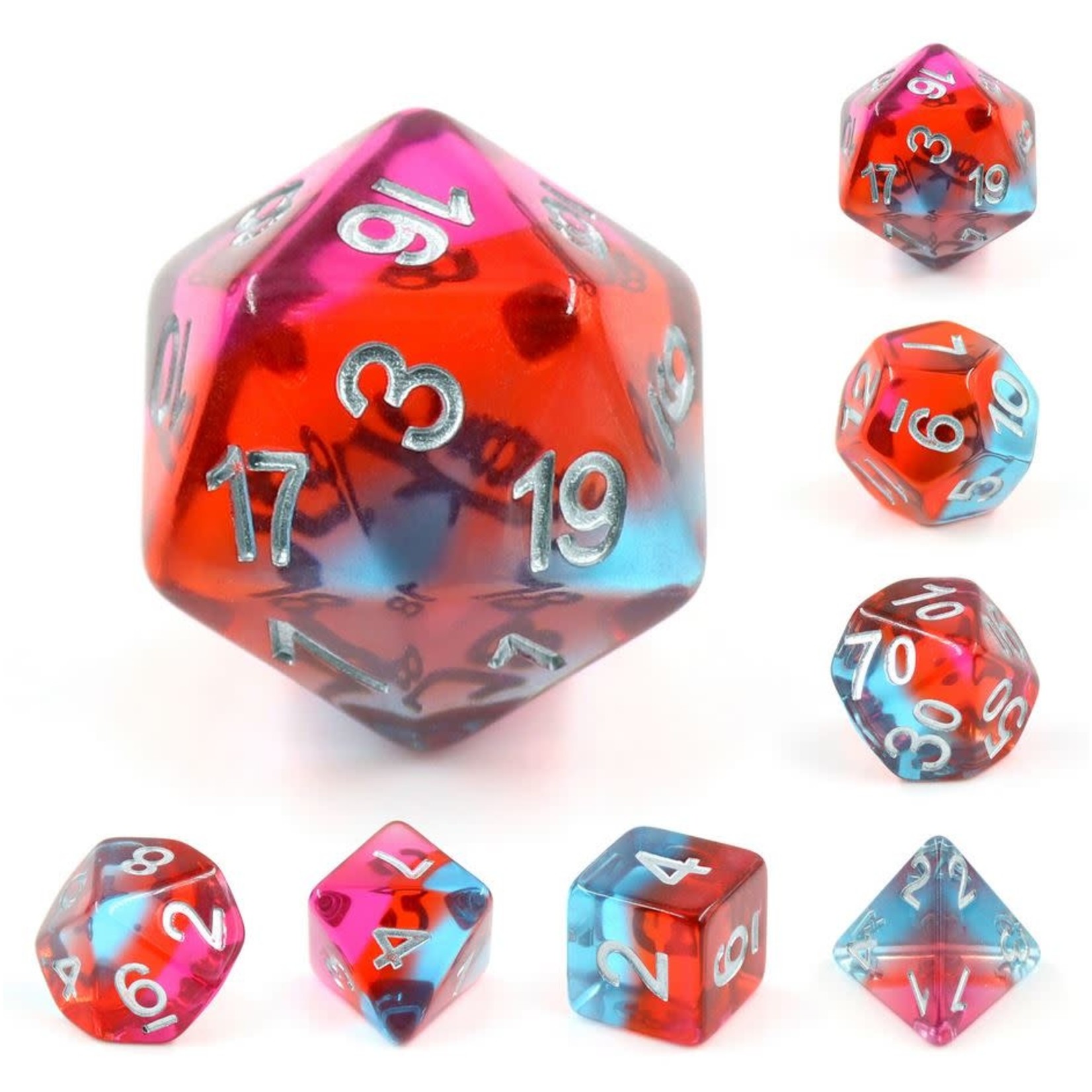 HD Transparent Layer Dice: Savannah Sunrise | 7 Die Resin Polyhedral Set