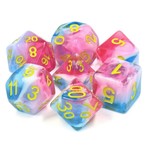 HD Transparent Layer Dice: Glacier Rose | 7 Die Resin Polyhedral Set