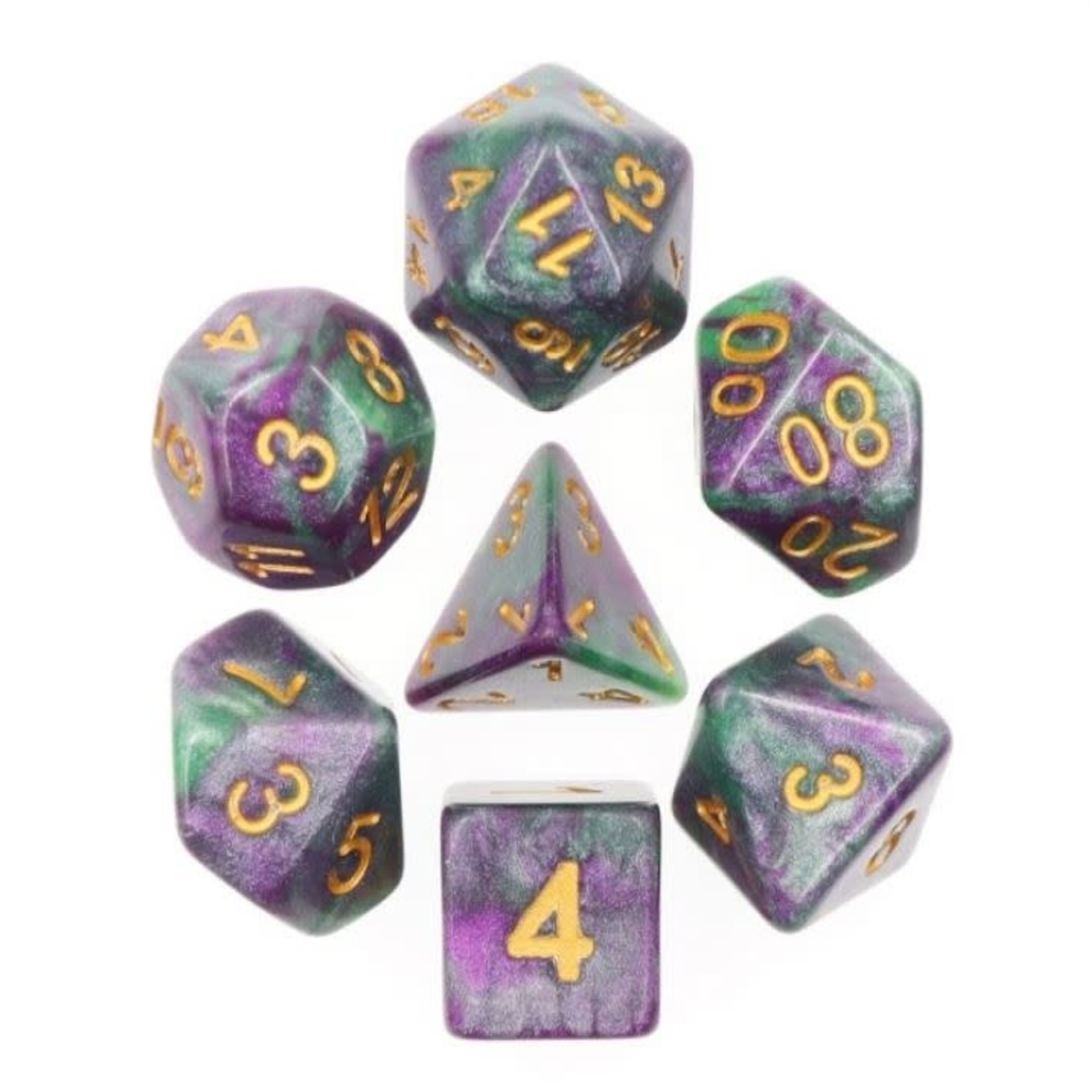 HD Galaxy Dice: King Cake | 7 Die Resin Polyhedral Set