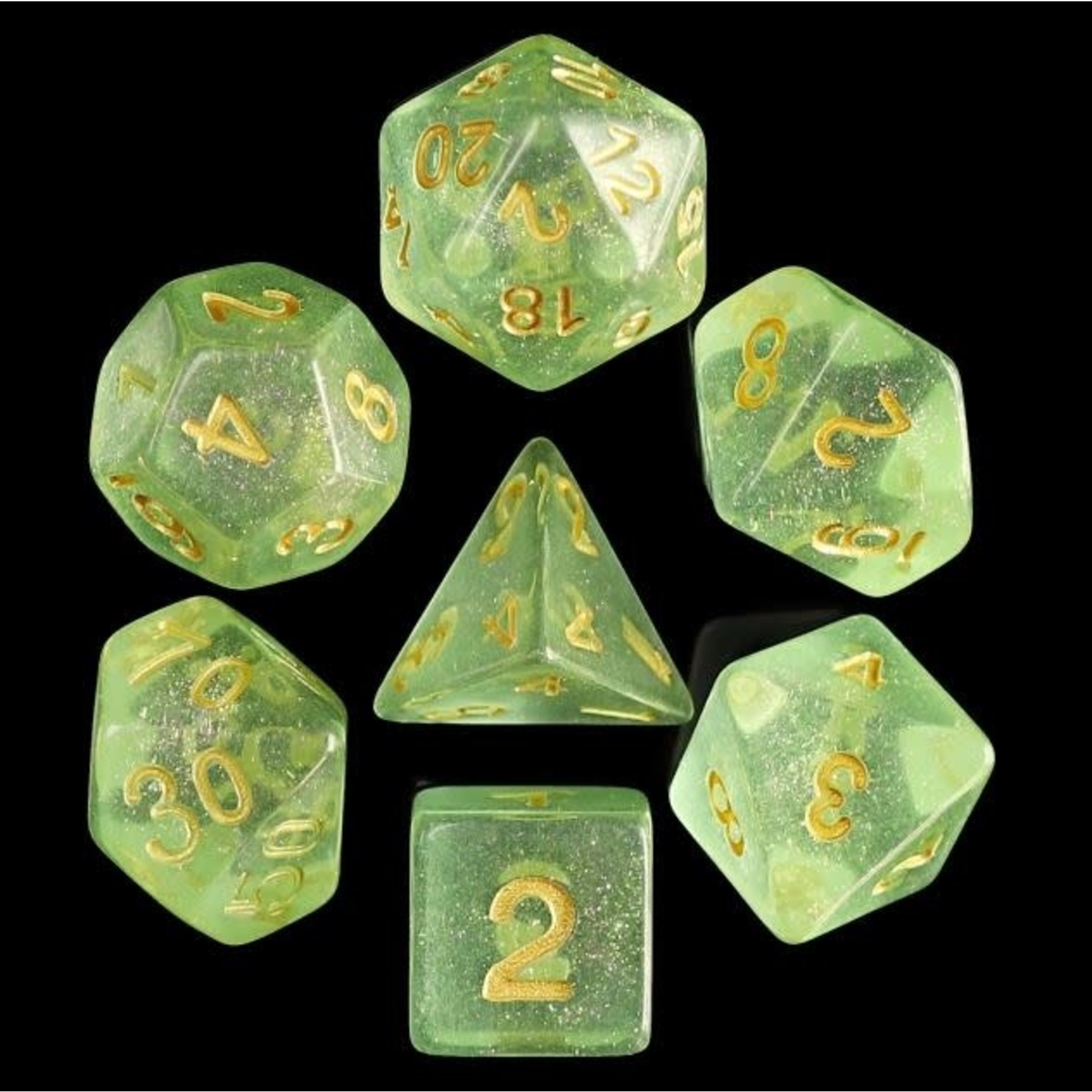 HD Irridescent Dice: Green | 7 Die Resin Polyhedral Set