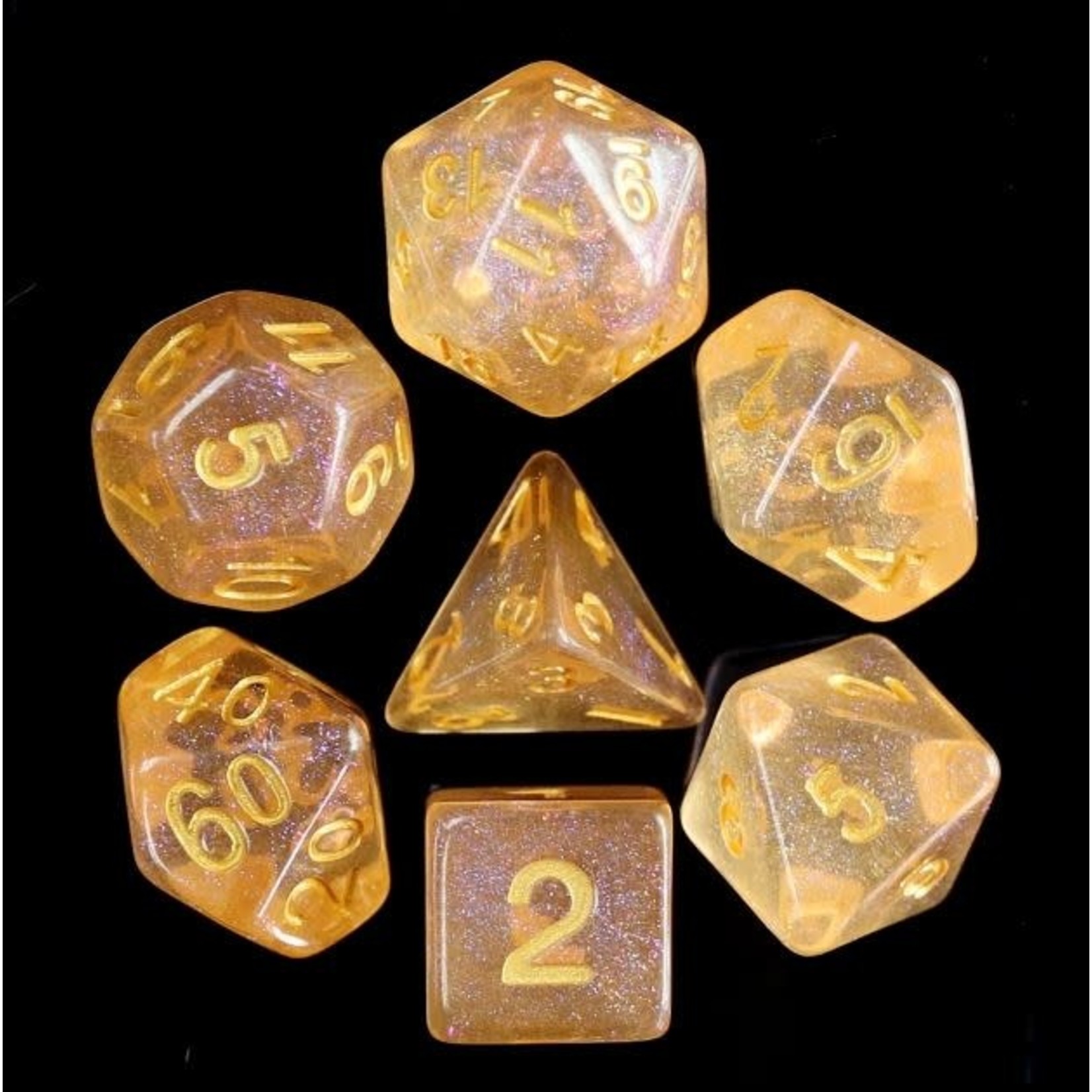 HD Irridescent Dice: Orange | 7 Die Resin Polyhedral Set