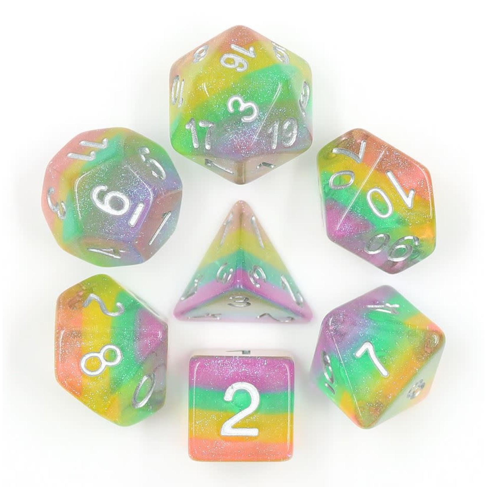 HD Luminous Dice: Chewy Candy | 7 Die Resin Polyhedral Set