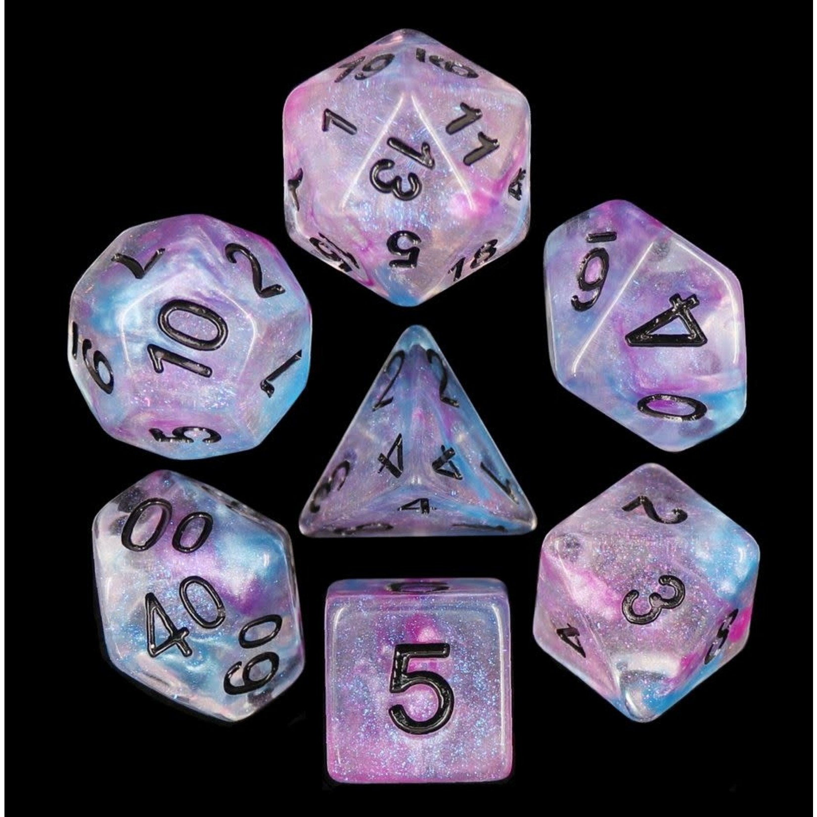 HD Luminous Dice: Ceremonial Chrome | 7 Die Resin Polyhedral Set