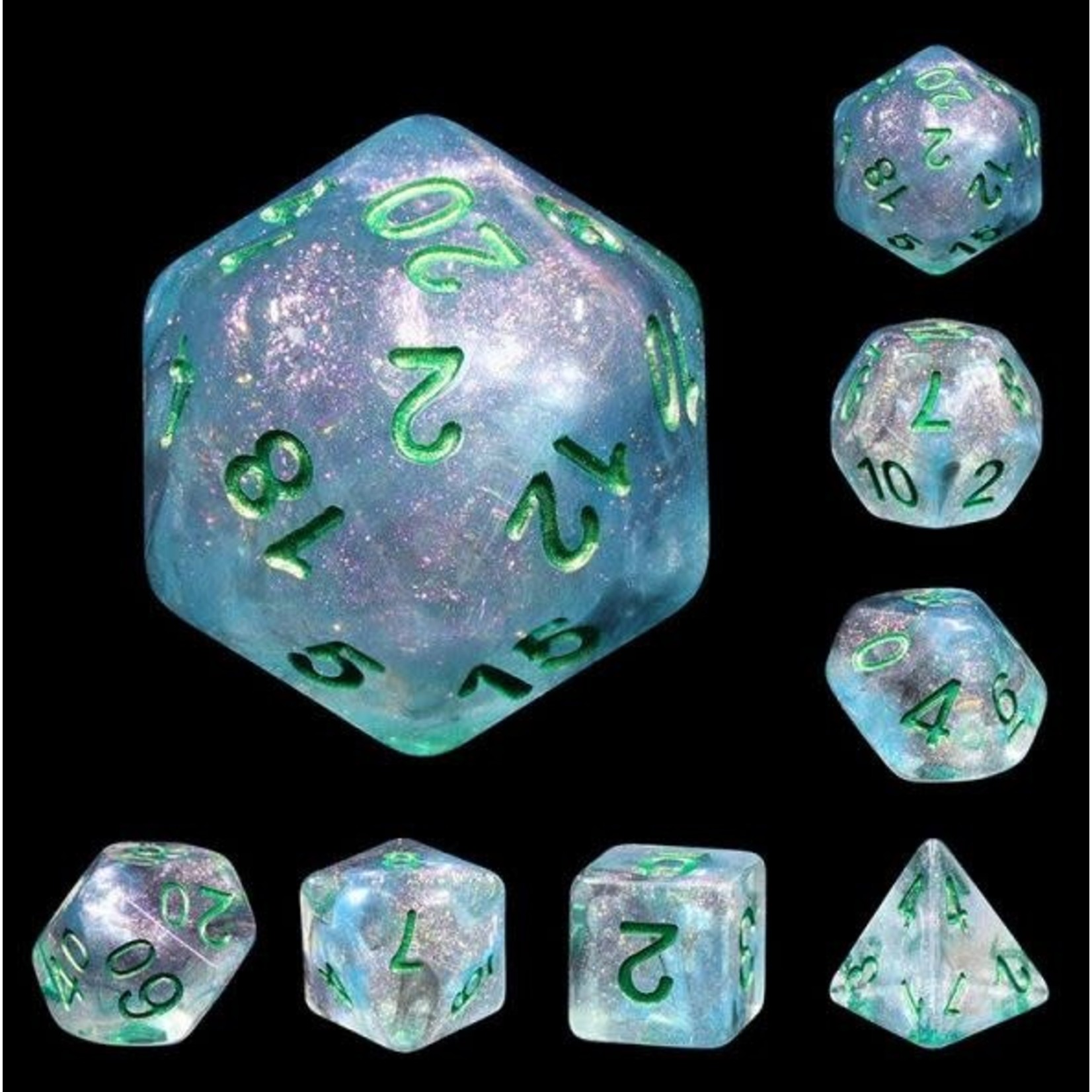 HD Luminous Dice: Cyberspace | 7 Die Resin Polyhedral Set
