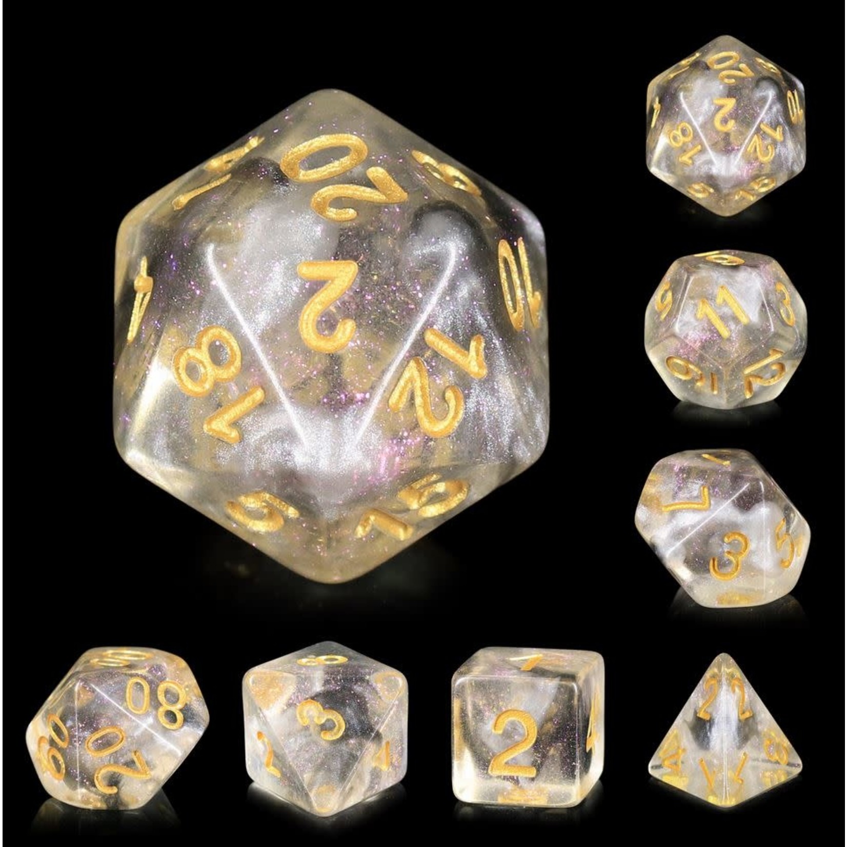 HD Luminous Dice: Sky Haze | 7 Die Resin Polyhedral Set