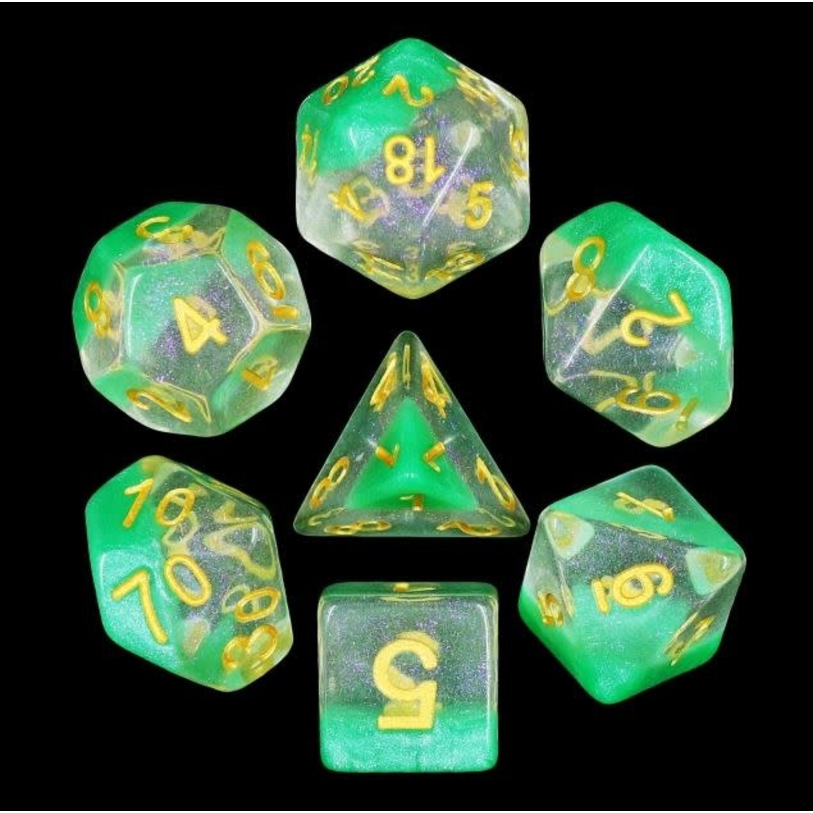 HD Snowglobe Dice: Spring Dew | 7 Die Resin Polyhedral Set