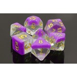 HD Snowglobe Dice: Violet Sunset | 7 Die Resin Polyhedral Set