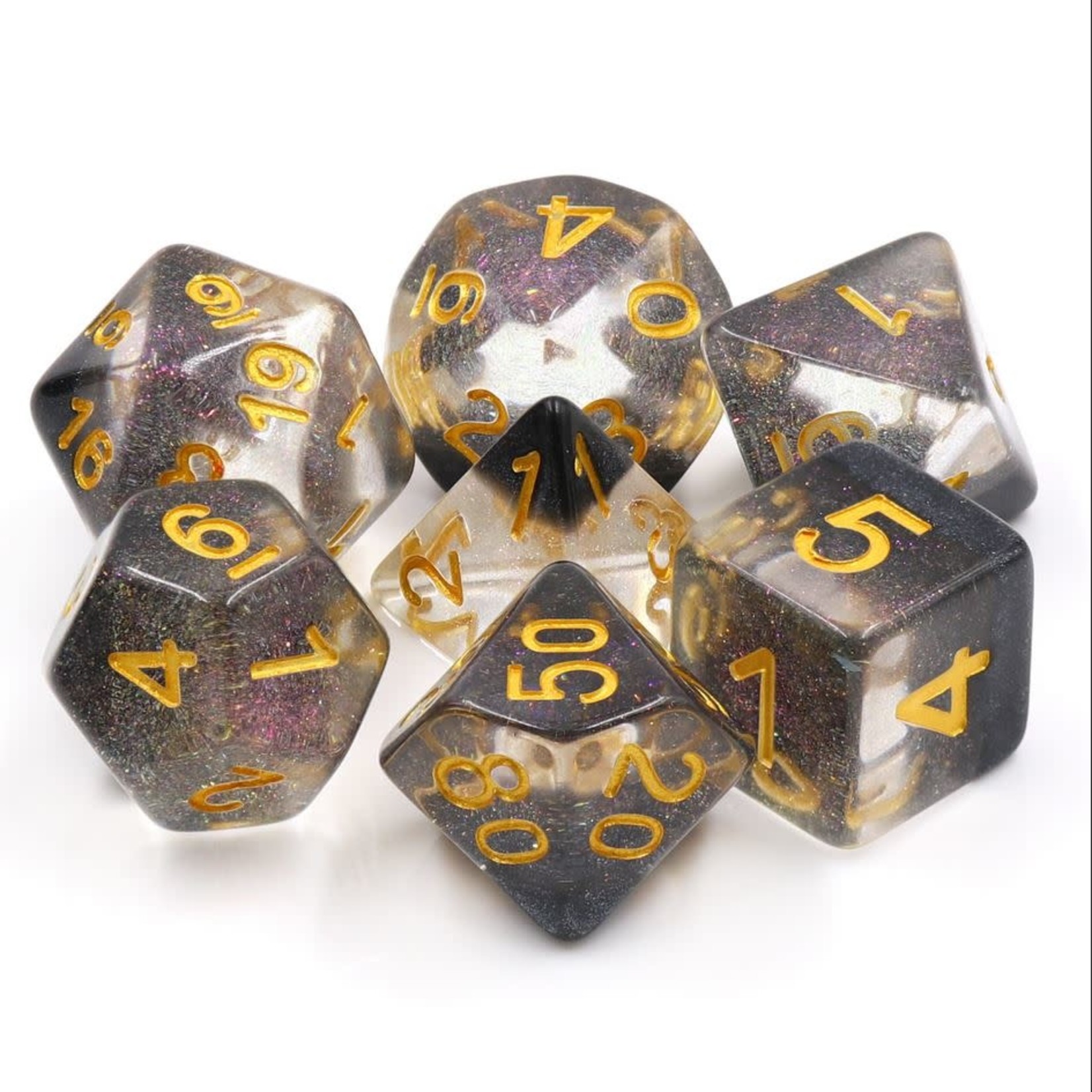 HD Snowglobe Dice: Crystal Ice | 7 Die Resin Polyhedral Set