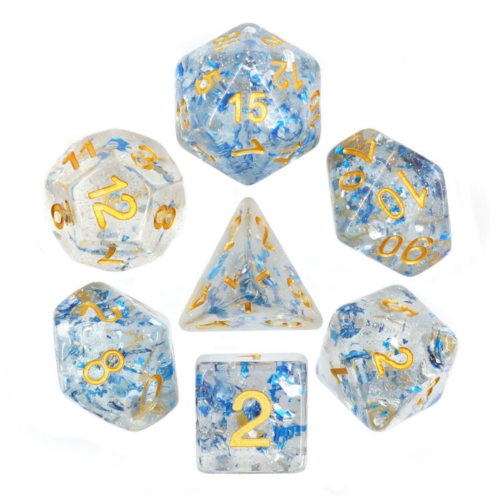 HD Flake Dice: Blue | 7 Die Resin Polyhedral Set