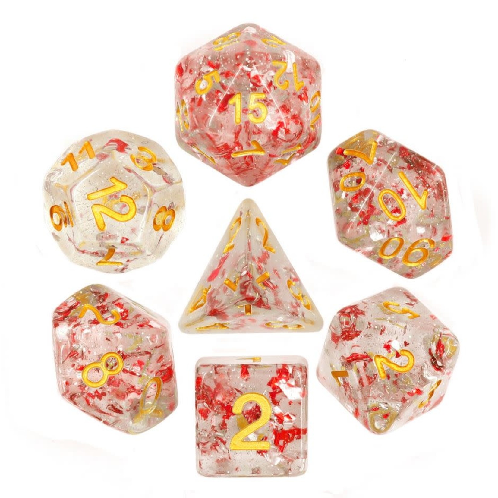 HD Flake Dice: Red | 7 Die Resin Polyhedral Set