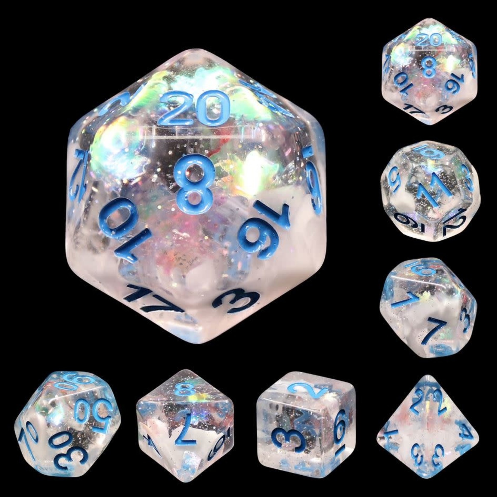 HD Flake Dice: Blue Notes | 7 Die Resin Polyhedral Set