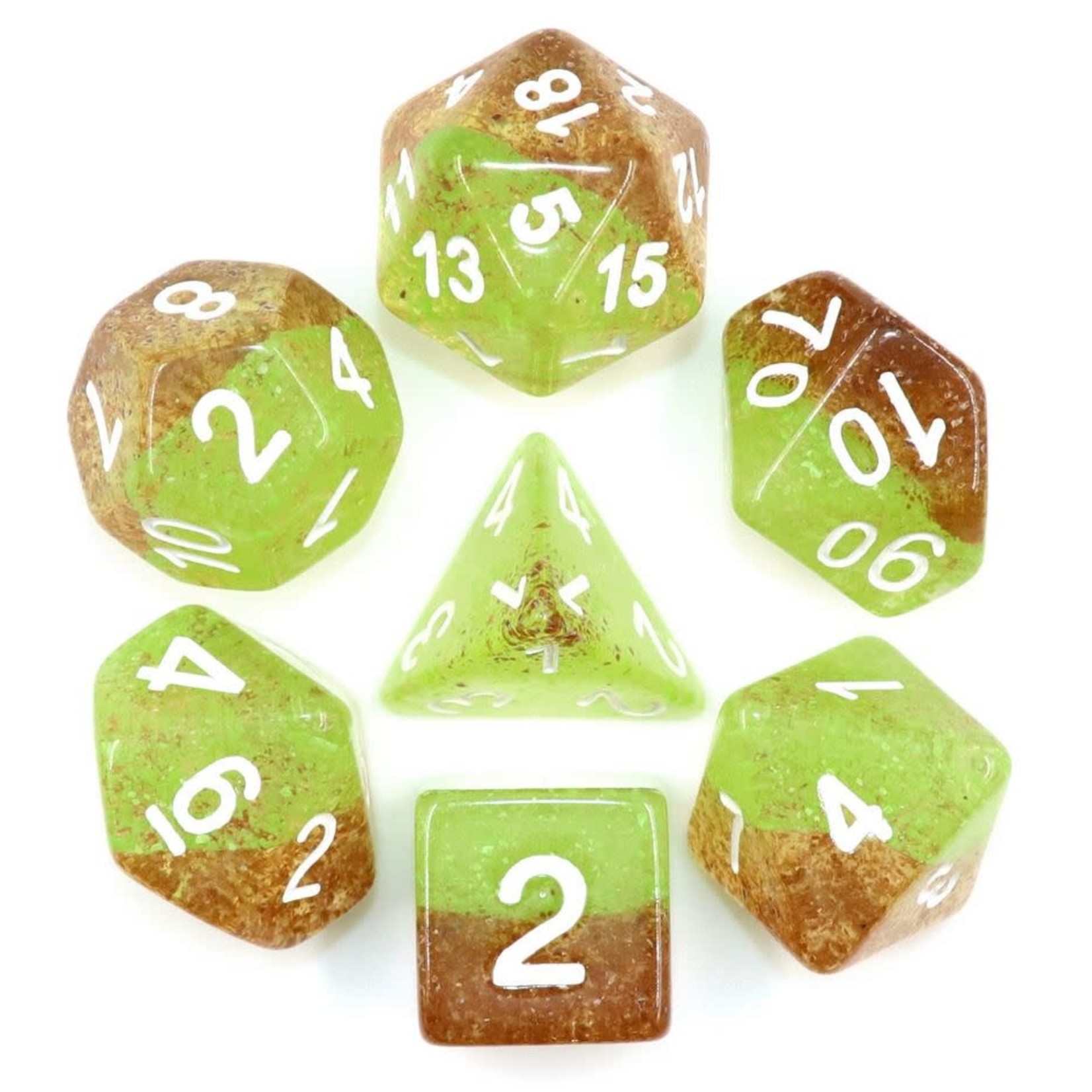 HD Particle Dice: Mustard | 7 Die Resin Polyhedral Set