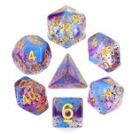 HD Swirl Particle Dice: Violet Sulfer | 7 Die Resin Polyhedral Set