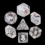 HD Swirl Particle Dice: Blossom Snowfall | 7 Die Resin Polyhedral Set